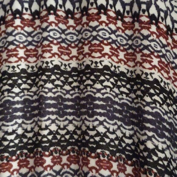 Cato Women's Size M Boho Ethnic Skirt Red Cream‎ Blue Black Handkerchief Pull On - Picture 2 of 7